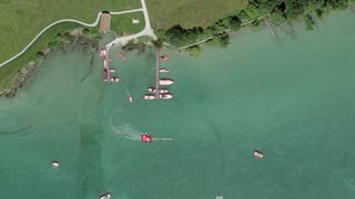 Aerial view with AI object detection